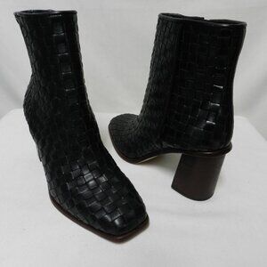 Antonio Melani Alohas West Woven Leather black zip ankle Boots NEW Size Sz 7